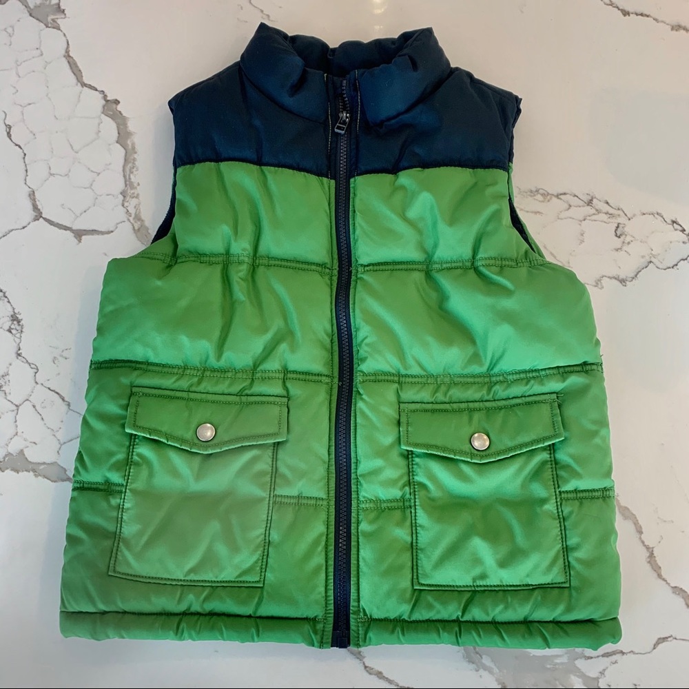 Boys size 7-8 green and navy Crazy 8 vest